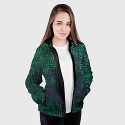 Куртка с капюшоном женская Текстурный тёмный сине-зелёный, цвет: 3D-черный — фото 2