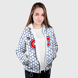 Куртка с капюшоном женская Монреаль Канадиенс - белые соты, цвет: 3D-белый — фото 2