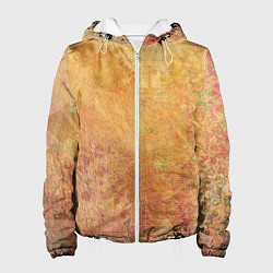 Куртка с капюшоном женская Абстракция - red and yellow spots, цвет: 3D-белый