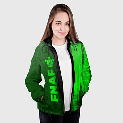 Куртка с капюшоном женская FNAF - green gradient по-вертикали, цвет: 3D-черный — фото 2