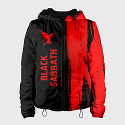 Куртка с капюшоном женская Black Sabbath - red gradient по-вертикали, цвет: 3D-черный