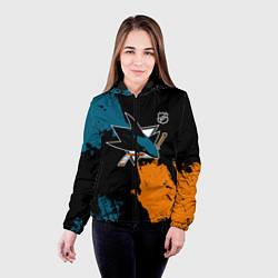 Куртка с капюшоном женская Сан Хосе Шаркс - два цвета, цвет: 3D-черный — фото 2