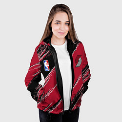 Куртка с капюшоном женская Трэйл Блэйзерс - цвета команды, цвет: 3D-черный — фото 2