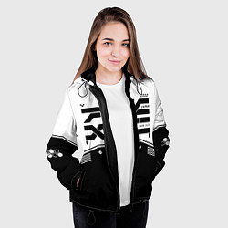Куртка с капюшоном женская Кибер текстура - черно белая, цвет: 3D-черный — фото 2