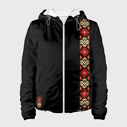 Куртка с капюшоном женская Русь славянские традиции и культура, цвет: 3D-белый