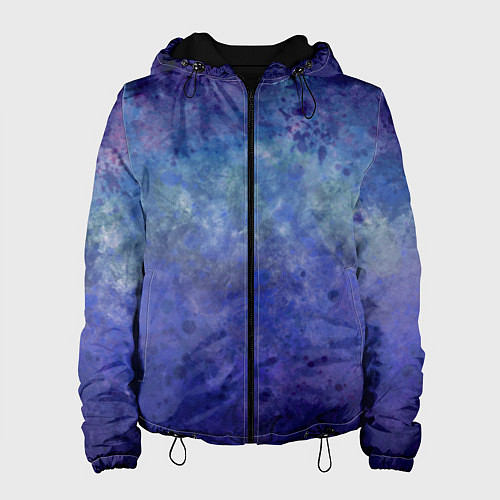 Женская куртка Абстракция - blue tunnel / 3D-Черный – фото 1