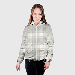 Куртка с капюшоном женская Checked white completely, цвет: 3D-белый — фото 2