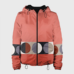 Куртка с капюшоном женская Луна Малевича розовый томат, цвет: 3D-черный