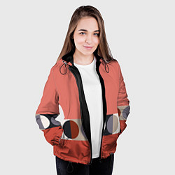 Куртка с капюшоном женская Луна Малевича розовый томат, цвет: 3D-черный — фото 2