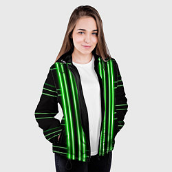 Куртка с капюшоном женская Neon green, цвет: 3D-черный — фото 2