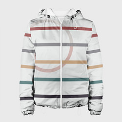Куртка с капюшоном женская Stripes and circle, цвет: 3D-белый