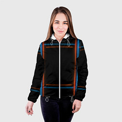 Куртка с капюшоном женская Neon black red blue, цвет: 3D-белый — фото 2