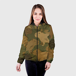 Куртка с капюшоном женская Капибара - камуфляж, цвет: 3D-черный — фото 2