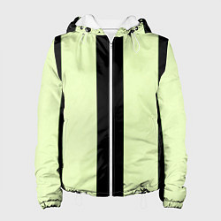 Куртка с капюшоном женская Color light green black line, цвет: 3D-белый