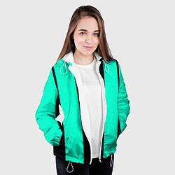 Куртка с капюшоном женская Color light blue white line, цвет: 3D-белый — фото 2