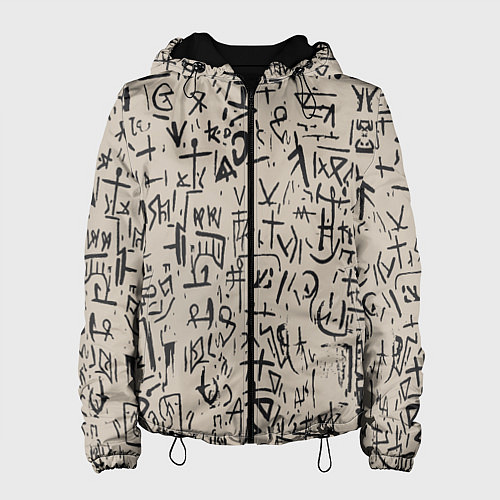 Женская куртка Иероглифы маори / 3D-Черный – фото 1