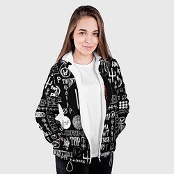 Куртка с капюшоном женская Twenty one pilots rock logo, цвет: 3D-белый — фото 2