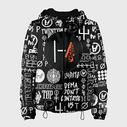 Куртка с капюшоном женская Twenty one pilots rock logo, цвет: 3D-черный