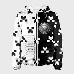 Куртка с капюшоном женская Doom x minecraft pattern, цвет: 3D-белый