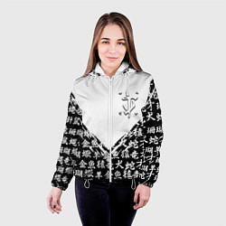 Куртка с капюшоном женская Doom японские символы, цвет: 3D-белый — фото 2