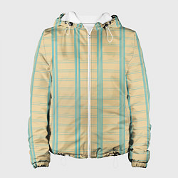 Женская куртка Color beige cage light blue stripes
