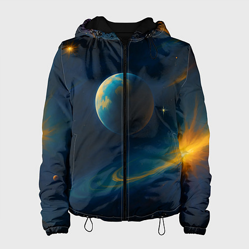 Женская куртка Пространство Вселенной / 3D-Черный – фото 1