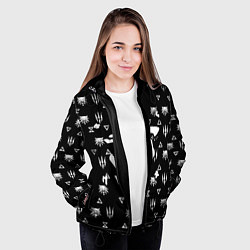 Куртка с капюшоном женская Doom ведьмак логотипы, цвет: 3D-черный — фото 2