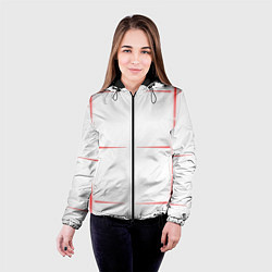 Куртка с капюшоном женская Color white red stripes, цвет: 3D-черный — фото 2