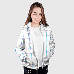 Куртка с капюшоном женская Color white blue stripes, цвет: 3D-белый — фото 2
