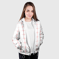 Куртка с капюшоном женская Color white red crosses, цвет: 3D-белый — фото 2