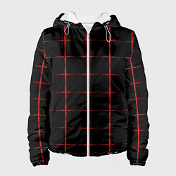 Куртка с капюшоном женская Color black red crosses, цвет: 3D-белый