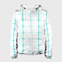 Куртка с капюшоном женская Color white light blue crosses, цвет: 3D-белый