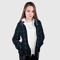 Куртка с капюшоном женская Color black stripes, цвет: 3D-белый — фото 2