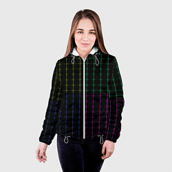 Куртка с капюшоном женская Color black multicolored stripes, цвет: 3D-белый — фото 2