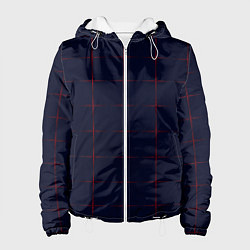 Куртка с капюшоном женская Color dark blue red crosses, цвет: 3D-белый