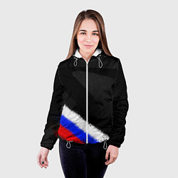 Куртка с капюшоном женская Спортивный триколор России, цвет: 3D-белый — фото 2