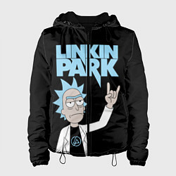 Куртка с капюшоном женская Linkin Park и Рик Санчес из Рик и Морти, цвет: 3D-черный