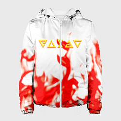 Куртка с капюшоном женская Ведьмак огонь лого, цвет: 3D-белый