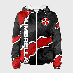 Куртка с капюшоном женская Umbrella corp - разрывы, цвет: 3D-белый