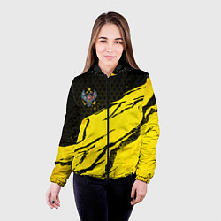 Куртка с капюшоном женская Российская империя - Желтые потертости, цвет: 3D-черный — фото 2