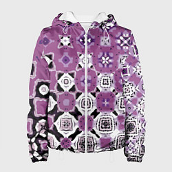 Куртка с капюшоном женская Фиолетовая метаморфоза, цвет: 3D-белый