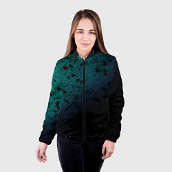 Куртка с капюшоном женская Абстрактный пятнистый с затемнением, цвет: 3D-черный — фото 2