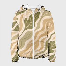 Куртка с капюшоном женская Листопад, цвет: 3D-белый