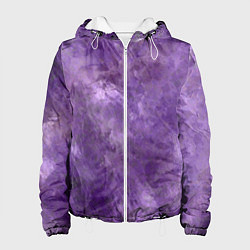 Куртка с капюшоном женская Абстракция - violet oil painting, цвет: 3D-белый