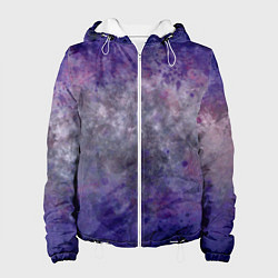 Куртка с капюшоном женская Абстракция - a blue-violet gap into gray space, цвет: 3D-белый