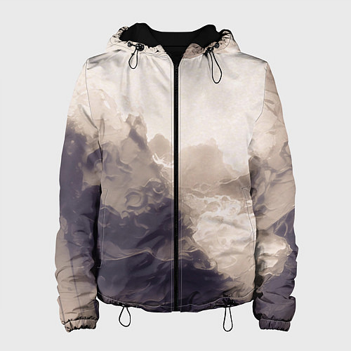 Женская куртка Сепия абстрактная горная река / 3D-Черный – фото 1
