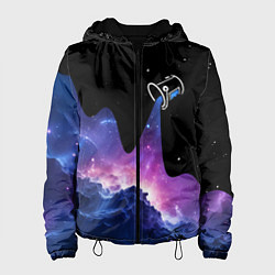 Куртка с капюшоном женская Потеки космической краски, цвет: 3D-черный