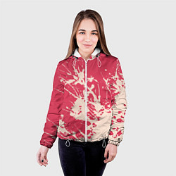 Куртка с капюшоном женская Бежевый взрыв на розовом, цвет: 3D-белый — фото 2
