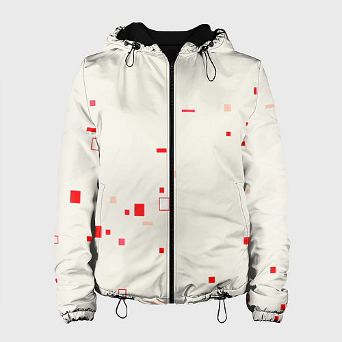 Женская куртка Color white red shapes / 3D-Черный – фото 1