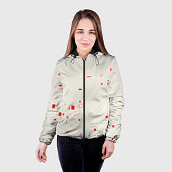 Куртка с капюшоном женская Color white red shapes, цвет: 3D-черный — фото 2